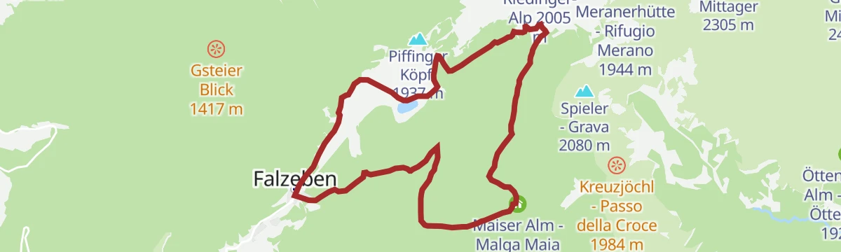 Route map: Escursione alle malghe Maiser Alm & Moschwaldalm